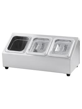 Porte-conteneurs GN - 3 x 1/6 GN - Acier inoxydable - G-Line