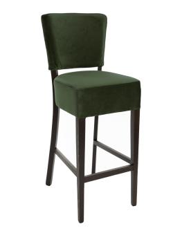 Tabouret de bar Naples - Avec dossier - Vert foncé - Velours - G-Line