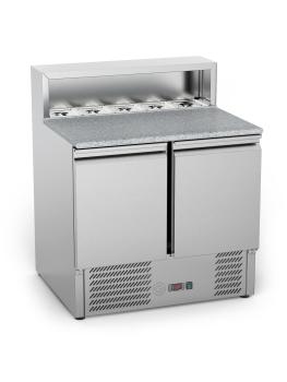 Pizzawerkbank - 2-Deurs - 240 Liter - RVS - 230V - H 107.5 x B 90 x D 70 CM - G-Line