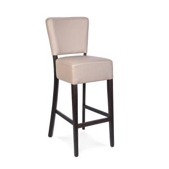 Tabouret de bar Naples - Avec dossier - Taupe - Similicuir - G-Line
