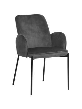 Chaise - Jans - Velours - Anthracite - Ligne G