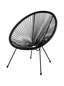 Terras Loungestoel Megan - Zwart - Rattan - G-Line