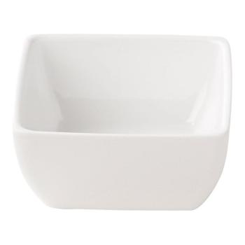 Bol carré blanc en mélamine, dimensions : 8,5 x 8,5 cm, collection G-Line.