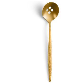 Serveerlepel - Geperforeerd - 12 Stuks - Juntos Gold Satin Finish - Gepe - Amefa