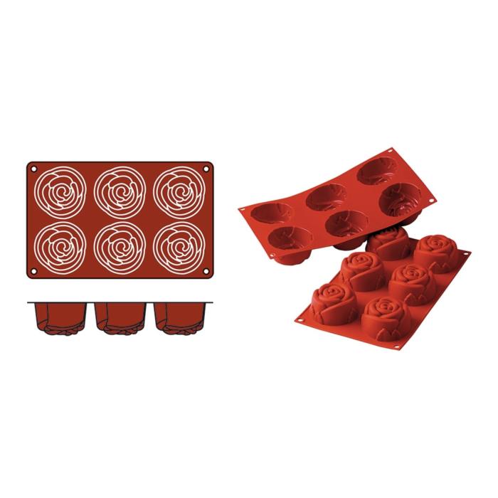 Tapis de cuisson Rose - 0,26 KG - Silicone - Rouge - 0,115 Litre - -60°C / +230°C - Silikomart - 070075 070075 €8.95 Tapis de cuisson