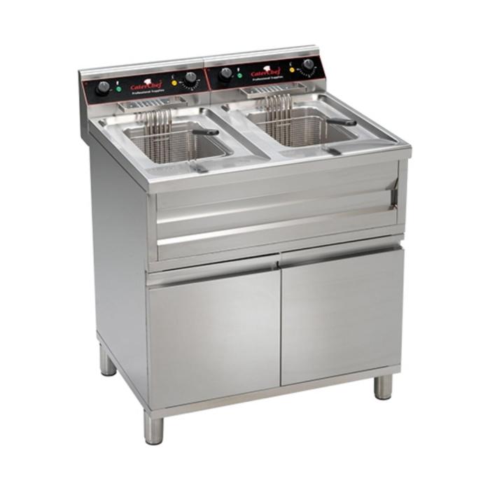 Friteuse - H 85 x 80 x 70 CM - 54,2 KG - 380 - 415 - Sans - Prise V - 9000 W - Inox - 12 Litre - Electrique - Caterchef - 508224 508224 €1,268.00 Friteuses 400 volts