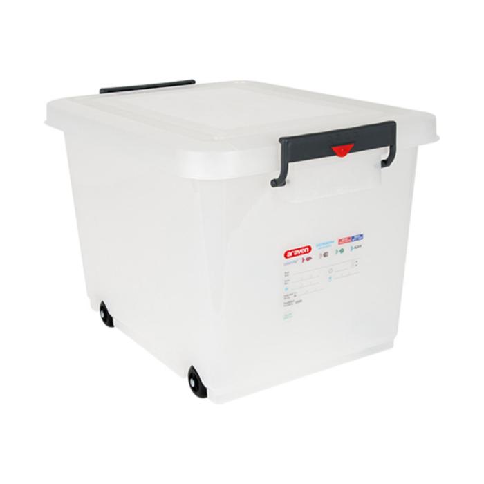 Conteneur alimentaire - H 37,8 x 39,6 x 53 CM - 3 088 KG - Polyéthylène - Transparent - 60 Litres - -40°C / +90°C - Fermeture Clip - Araven - 962207 962207 €39.33 Bacs alimentaires