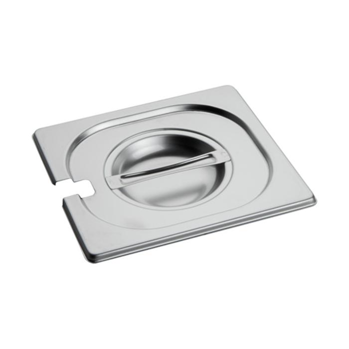 Couvercle Gastronorm - 1/6 GN - 17,6 x 16,2 CM - acier inoxydable - Avec logement pour cuillère - Caterchef - 953165 E953165 €5.90 Couvercles GN évidement de la cuillère