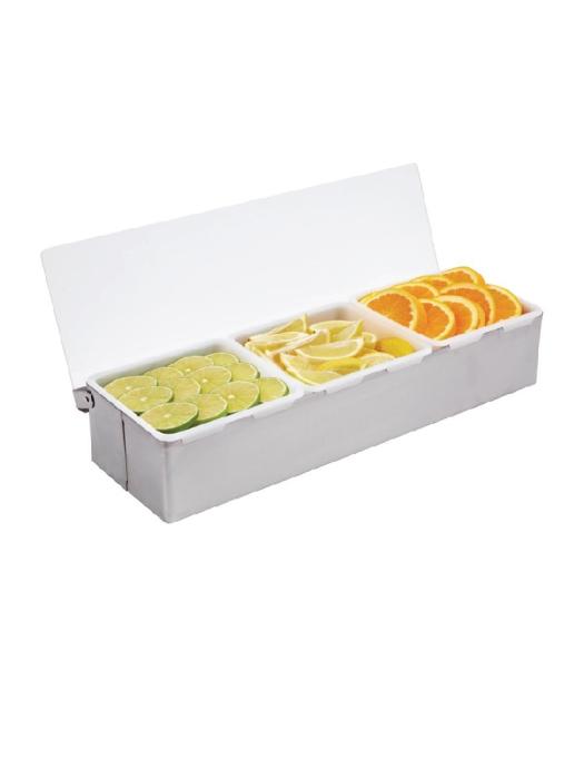 Bac à ingrédients - 3 plateaux - 2,8 Litre - H 7,6 x 46 x 15,2 CM - Inox - Olympia - K490 K490 €26.25 Fournitures de bar