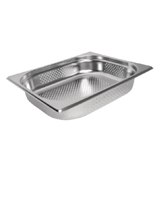 Bac gastronorme - Perforé - 1/2 GN - 6,2 Litre - H 26,5 x 32,5 x 10 CM - Inox - Vogue - K845 K845 €14.29 Bacs GN perforés