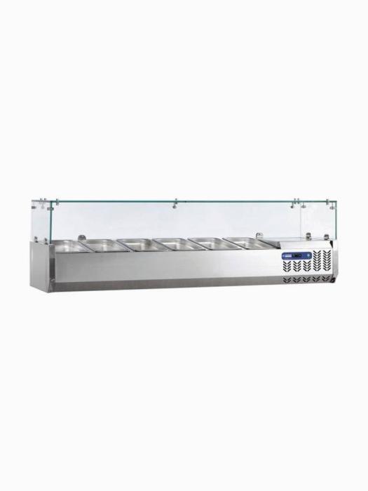 Vitrine réfrigérée - Avec verre - 120 x 34 x 22,5 CM - 5 x 1/4 GN - Diamant - SX120/DV SX120/DV €465.30 Vitrine en verre