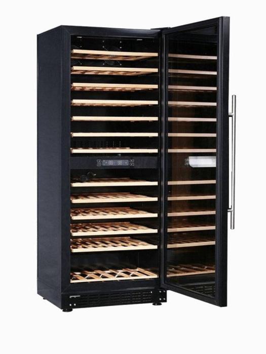 (NON DISPONIBLE)(DÉBUT SEPTEMBRE)Exquisit 270 litres - 1 porte - 103 bouteilles - 2 zones - GCWK320 | Cave à vin climatisée GCWK320 €899.00 Armoires climatiques pour le vin