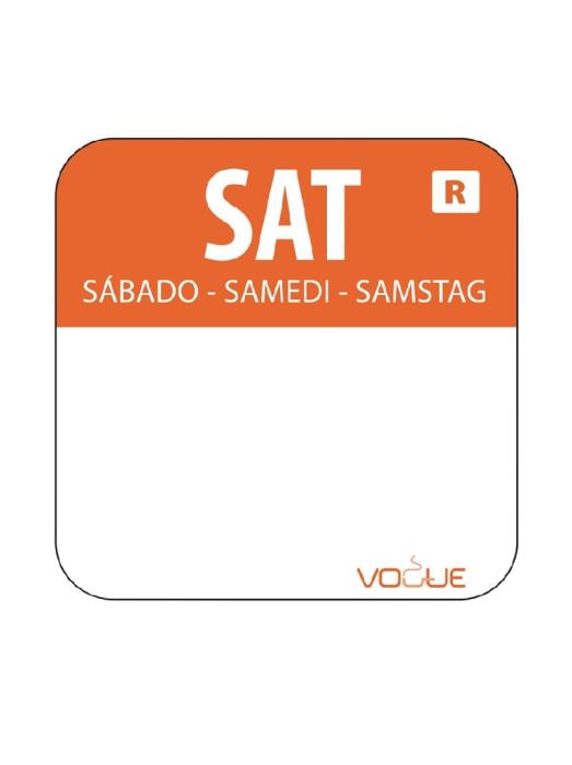 Etiquettes jour - Détachables - Samedi - 1000 pièces - Orange - H 2,4 x 2,4 CM - Vogue - L936 L936 €5.19 Autocollants de jour