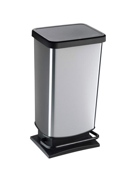 Poubelle à pédale - 40 litres - Noir / inox - Rotho - Paso - 522863 W522863 €42.73 Poubelles