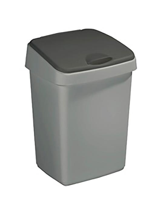 Poubelle - 10 litres - Couvercle à charnière - Gris/Noir - Sunware - Delta - 516000 W516000 €12.72 Poubelles