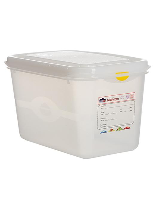 Boîte alimentaire - 1/4 GN - 4,3 Litre - H 15 x 26,5 x 16,2 CM - Polypropylène - Transparent - -40°C / +100°C - Hermétique Verrouillable - Denox - 600420 E600420 €6.60 Bacs alimentaires