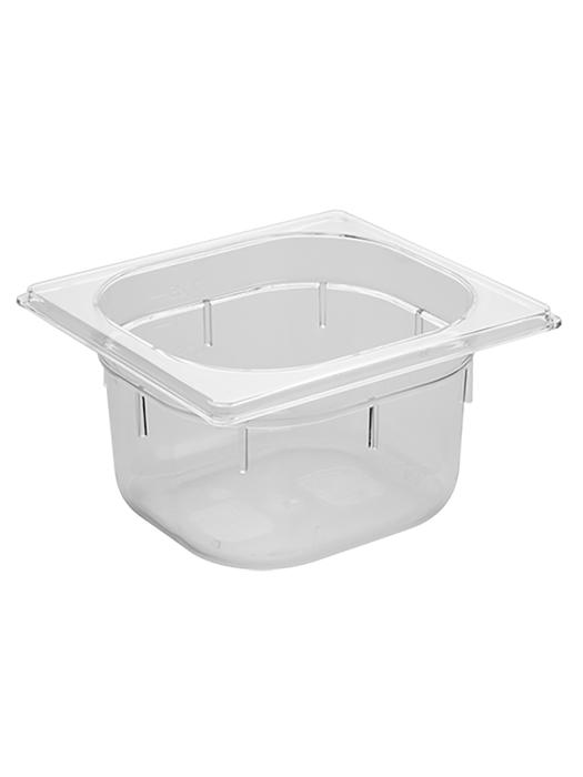 Bac gastronorme - 1/6 GN - 1,5 Litre - H 10 x 17,6 x 16,2 CM - Polycarbonate - Transparent - -40°C / +100°C - Caterchef - 953063 E953063 €4.20 Bacs gn plastique