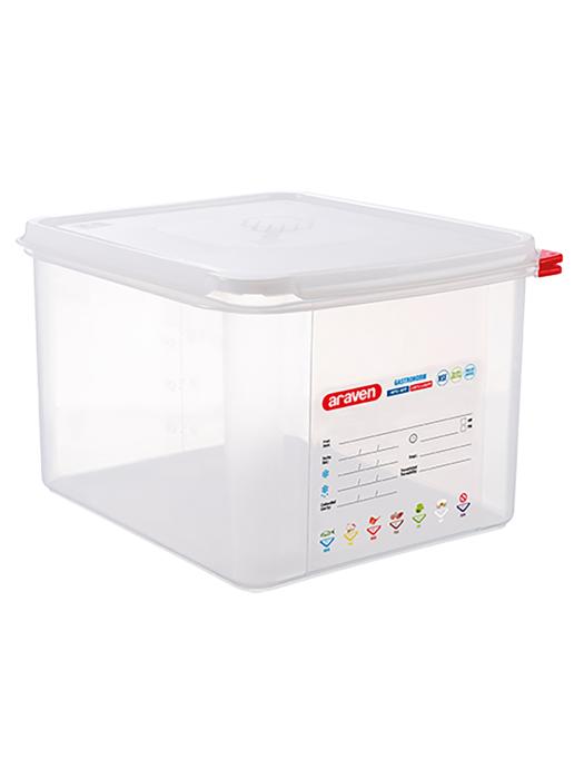 Boîte alimentaire - 1/2 GN - 12,5 Litre - H 20 x 32,5 x 26,5 CM - Polypropylène - Transparent - -40°C / +95°C - Hermétique Verrouillable - Araven - 962321 E962321 €22.65 Bacs alimentaires