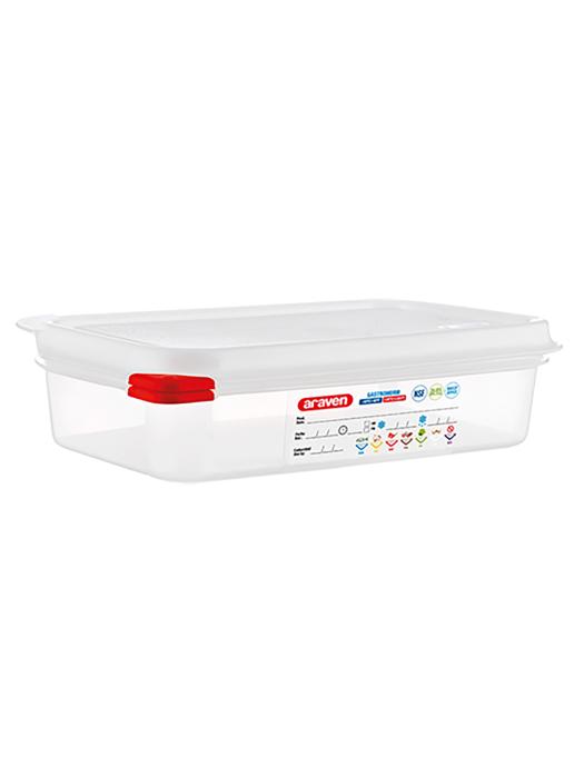 Boîte Alimentaire - 1/4 GN - 1.8 Litre - H 6.5 x 26.5 x 16.2 CM - Polypropylène - Transparent - -40°C / +95°C - Hermétique Verrouillable - Araven - 962344 E962344 €7.15 Bacs alimentaires