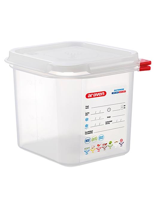 Boîte Alimentaire - 1/6 GN - 2.6 Litre - H 15 x 17.6 x 16.2 CM - Polypropylène - Transparent - -40°C / +95°C - Hermétique Verrouillable - Araven - 962362 E962362 €7.35 Bacs alimentaires