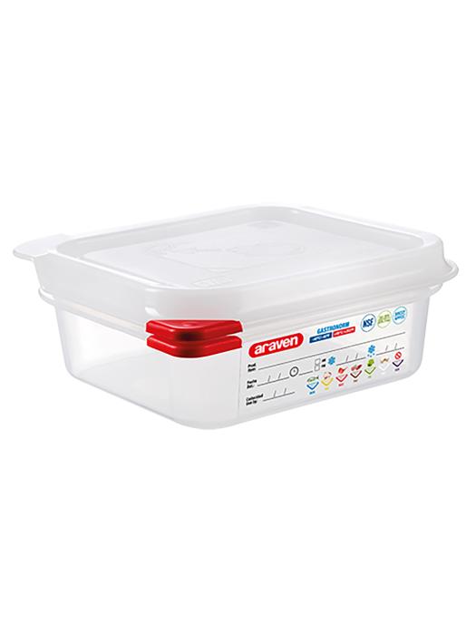 Boîte Alimentaire - 1/6 GN - 1.1 Litre - H 6.5 x 17.6 x 16.2 CM - Polypropylène - Transparent - -40°C / +95°C - Hermétique Verrouillable - Araven - 962364 E962364 €6.10 Bacs alimentaires