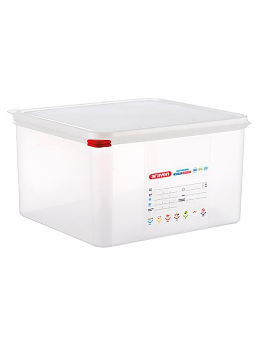 Boîte Alimentaire - 2/3 GN - 19 Litre - H 20 x 35.4 x 32.5 CM - Polypropylène - Transparent - -40°C / +95°C - Hermétique Verrouillable - Araven - 962231 E962231 €27.00 Bacs alimentaires