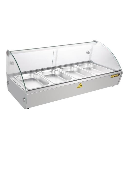 Vitrine chaude - 4 x GN 1/3 - H 33,6 x 77,3 x 42 CM - 230 V - Inox/Verre - Buffle - CW147 CW147 €367.00 Vitrine chaude