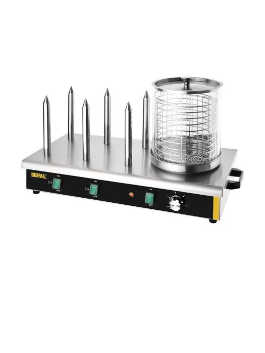 Chauffe-saucisses - 6 broches chauffantes - H 37 x 67 x 34 CM - 220-240 V - Inox - Buffle - DA567 DA567 €196.59 Braders à saucisses électriques