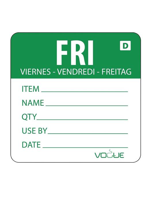 Etiquettes alimentaires - Vendredi - Soluble - 250 pièces - H 4,9 x 6 CM - Vogue - GH355 GH355 €14.39 Autocollants de jour