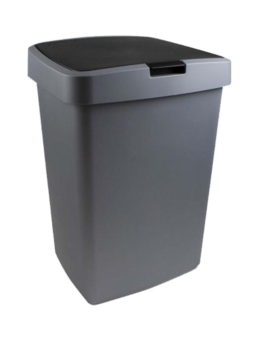 Poubelle - 50 litres - Couvercle à charnière - Gris/Noir - Sunware - Delta - 516002 W516002 €28.45 Poubelles