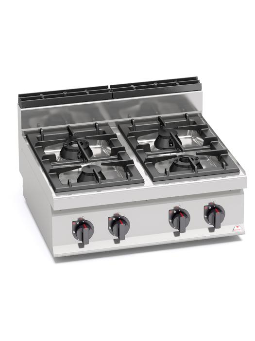 Cuisinière à gaz de collectivité - 4 brûleurs - Haute puissance - Modèle de table - Berto's - G7F4B G7F4B €1,599.00 La ligne 700 de Berto
