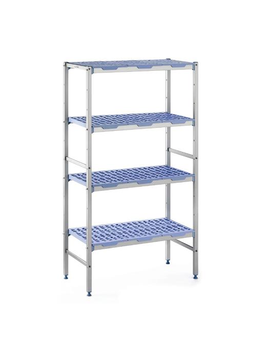 Lijnrek - 4 schappen - H 175 x 40 CM - Aluminium/Polypropyleen - Tournus lijnrek-h175-d40-tournus €470.99 RVS stellingen