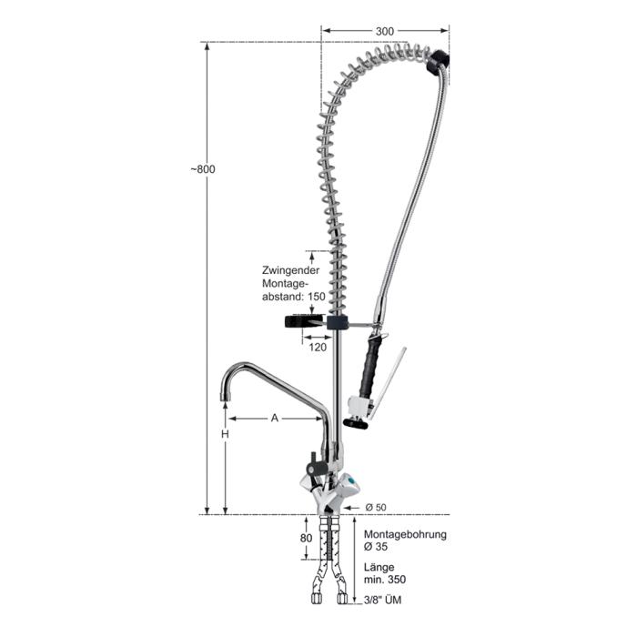 Douchette prélavage - Avec mitigeur - G-Line HW-17508 €199.00 Mélangeurs