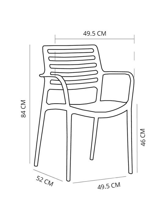 Chaise de patio Louise - Empilable - Accoudoirs - Beige - G-Line 45142 €39.95 Chaises de terrasse
