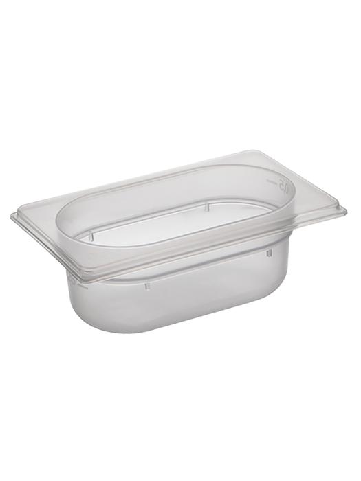 Bac gastronorme - GN 1/9 - 0,6 Litre - H 6,5 x 17,6 x 10,8 CM - Polypropylène - Transparent - -40°C / +95°C - Caterchef - 853880 E853880 €1.90 Bacs gn plastique