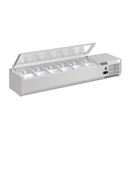 Vitrine réfrigérée - 6 x GN 1/4 - H 27,4 x 140 x 33,5 CM - 230 V - Polar - DA680 DA680 €539.14 Vitrine avec couvercle en acier inoxydable