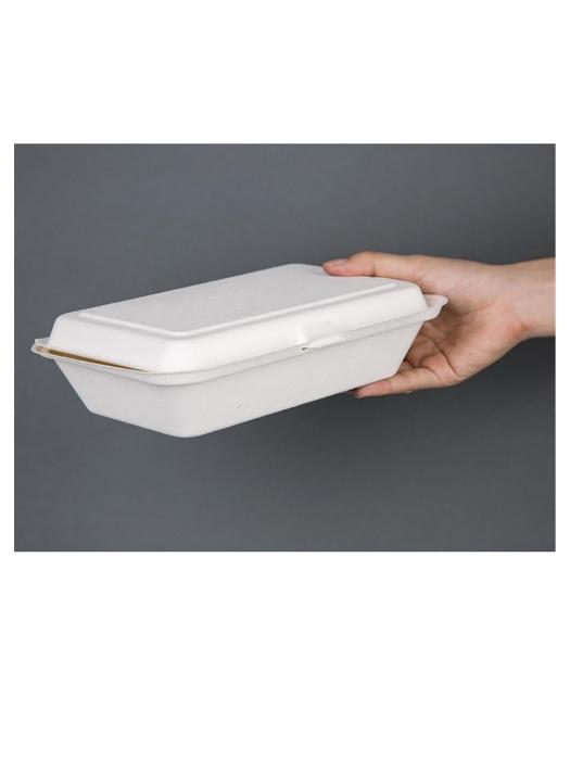 Boîtes repas jetables - 0,7 Litre - 250 pièces - H 6,4 x 24,8 x 16,1 CM - Bagasse - Fiesta Green - DW249 DW249 €67.70 Emballage jetable
