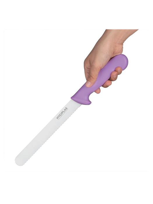Couteau à pain - Rouge/Violet - H 2,2 x 3,5 x 33,7 CM - Inox - Hygiplas - FP731 FP731 €6.49 Couteaux