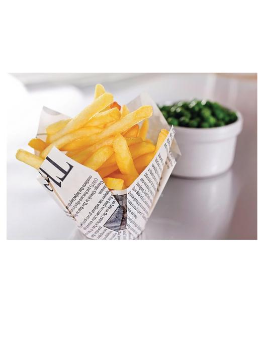 Sachet frites - Imprimé journal - 1100 pièces - Noir/Blanc - Ø 5 x H 17.5 x 17.5 CM - GK973 GK973 €107.99 Emballage jetable
