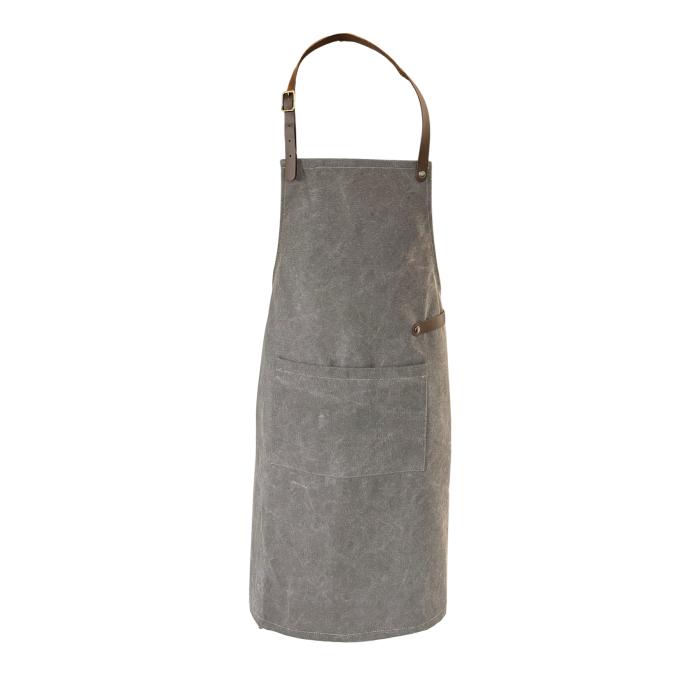 Tablier - Cuir - Toile lavée - Gris - Cuir artisanal HW-51739 €58.95 Tabliers et tabliers à bavette