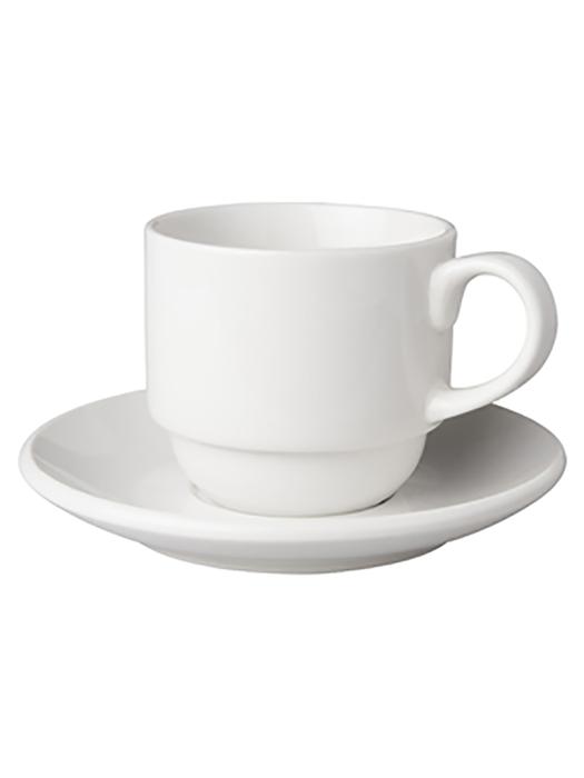 Kop en schotel - 20 CL - Breed - Wit - 6 stuks - Mammoet - Budgetline - 506955 W506955 €33.78 Bekers en kopjes