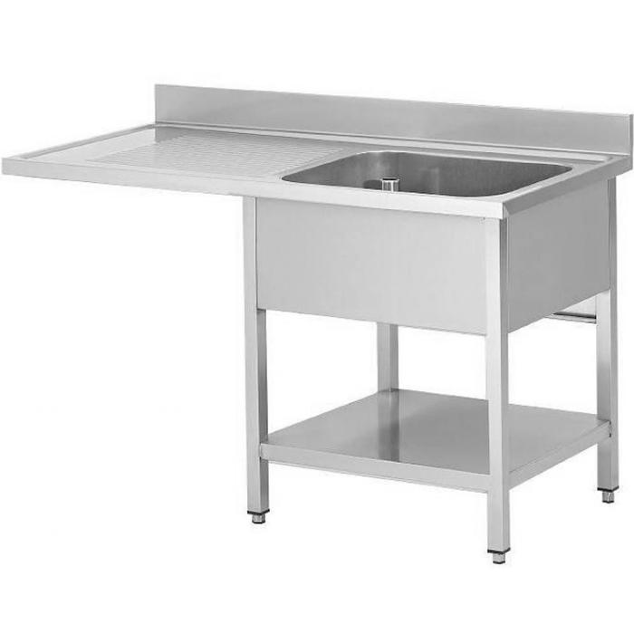 Evier inox pour lave-vaisselle - 1 bac à droite - avec étagères - démontable - G-Line RVS-M-00168 €299.00 Tables de rinçage en acier inoxydable
