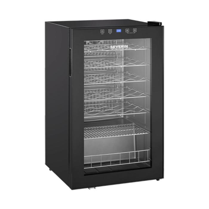 Wijnklimaatkast - 1 Zone - 33 Flessen - Glazen Deur - 1-Deurs - 95 L - Zwart - Severin E910071 €403.00 Wijnklimaatkasten