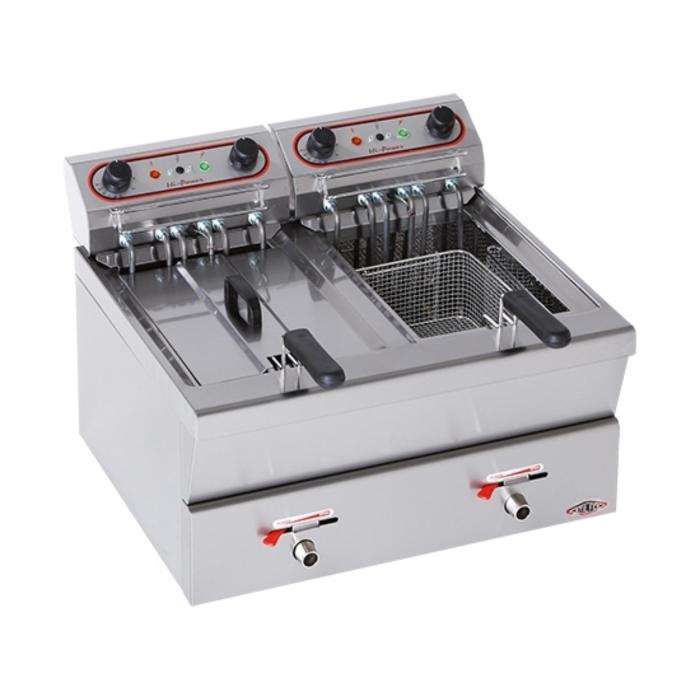 Friteuse - H 42 x 62 x 58 CM - 22 KG - 380 - 415 - Sans - Prise V - 7000 W - Inox - 12 Litre - Electrique - Stilfer - 527212 527212 €1,208.44 Friteuses 400 volts