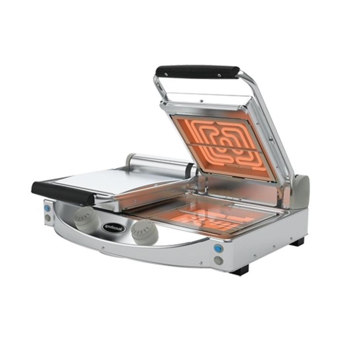 Contact grill Duo - H 17.6 x 61.7 x 45.9 CM - 17 KG - 220 - 240 V - 3000 W - Inox - Lisse - +120°C / +400°C - Céramique - SpidoCook - 596045 596045 €936.00 Grilles de contact