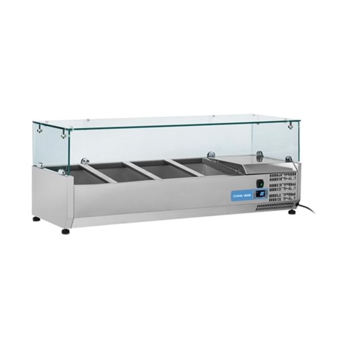 Vitrine réfrigérée - H 44 x 120 x 39.5 CM - 41 KG - 220 - 240 V - 160 W - Statique - R600A - Inox - 43 Litre - +2°C / +8°C - Cool Head - 712021 712021 €622.00 Vitrine en verre