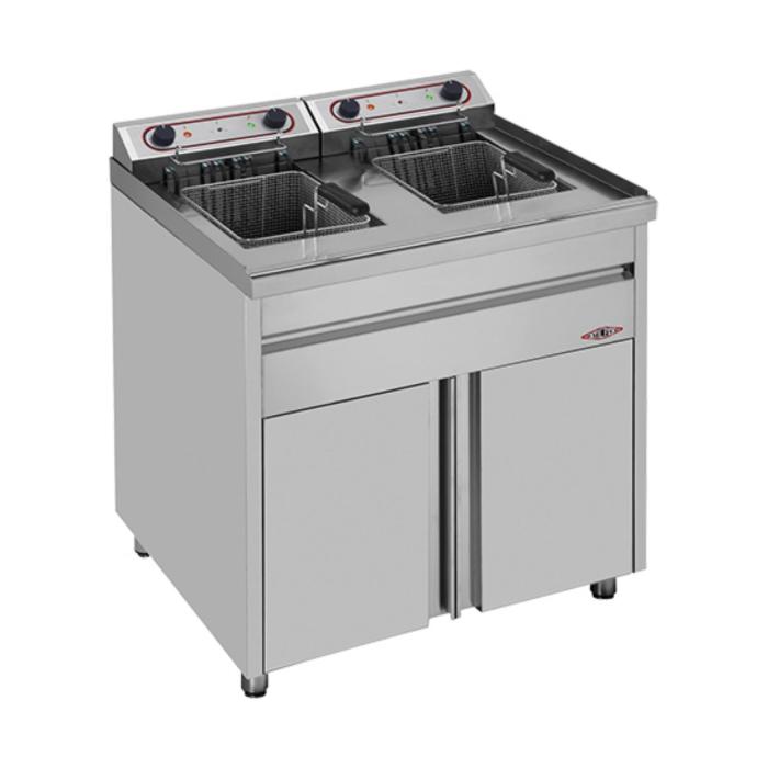 Friteuse - H 90 x 80 x 70 CM - 50 KG - 380 - 415 - Sans - Prise V - 11000 W - Inox - 20 Litre - Electrique - Stilfer - 527022 E527022 €1,775.00 Friteuses 400 volts