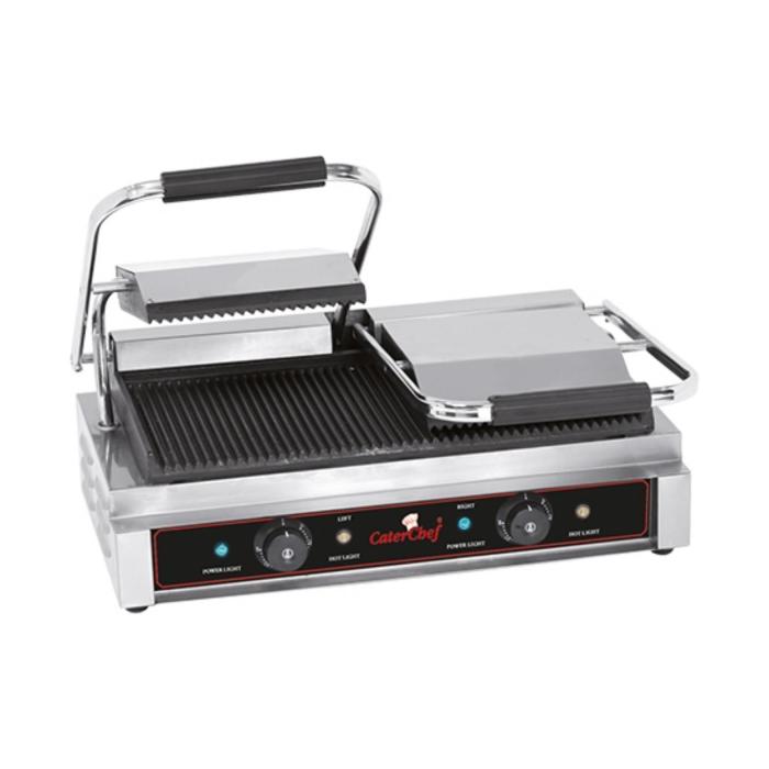 Gril de contact Duettocompact - H 19,3 x 56,6 x 32 CM - 28 KG - 3600 W - Fonte - Nervuré - +50°C / +300°C - Caterchef - 688415 E688415 €248.55 Grilles de contact