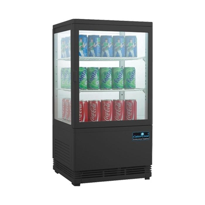 Vitrine réfrigérée - H 81 x 38.6 x 42.8 CM - 26 KG - 220 - 240 V - 180 W - Ventilée - R600A - Noir - 58 Litre - +0°C / +12°C - CaterCool - 712011 E712011 €329.00 Vitrine réfrigérée