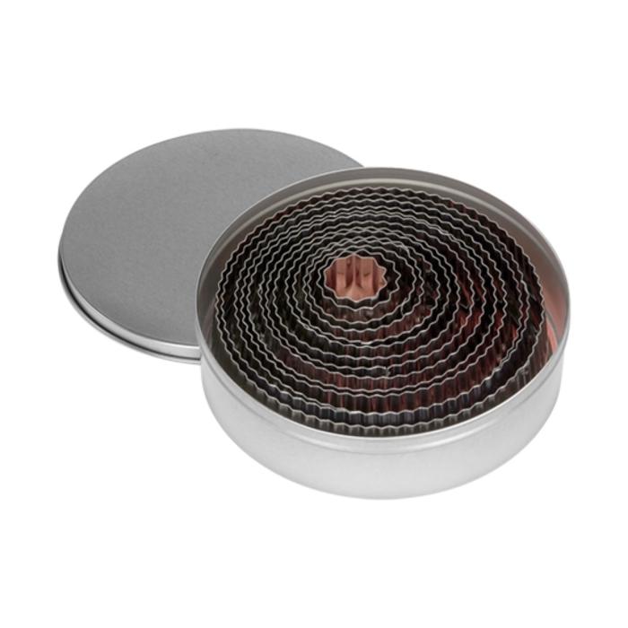 Boîte de connexion - 14 pièces - ronde - dentelée - acier inoxydable - Emga E015101 €13.25 Formes